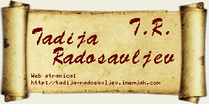 Tadija Radosavljev vizit kartica